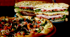 Vegie Pizza & Club Sandwich